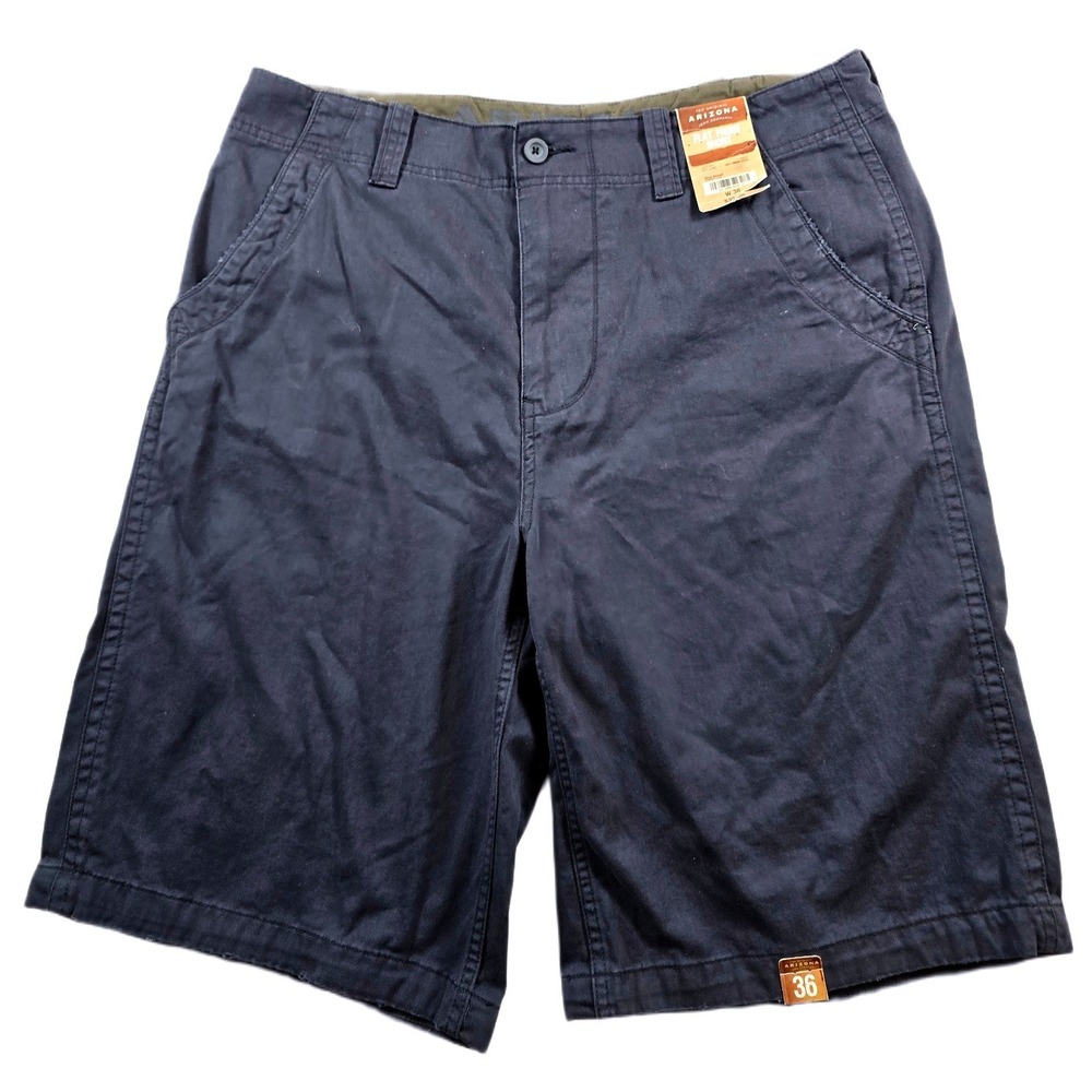 Arizona Flat Front Shorts Mens 36 Blue Abyss Cotton Casual Chino Blue Abyss NEW